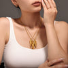 Wholesale Hollow Conch Pendant Double Layer Stacked Necklace In Stainless Steel With Geometric Pattern And Electroplating Treatment For Women