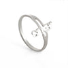 Wholesale Hollow Cross Staggered Letter Ring In Titanium Steel With Electroplating For Unisex