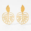 Wholesale Hollow Flower Leaf Earrings 316 Stainless Steel Electroplated Women's Jewelry