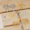 Wholesale Hollow Flower Leaf Earrings 316 Stainless Steel Electroplated Women's Jewelry