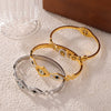 Wholesale Hollow Jewelry Devil's Eye Tree Of Life Diamond Design Sense 316L Stainless Steel Goldplated Bracelet