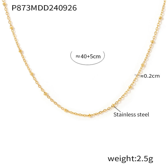 Wholesale Hollow Love Folded Clavicle Chain Jewelry In Stainless Steel With Pvd Plated 18K Gold And Geometric Styling