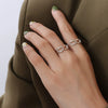 Wholesale Hollow Open Geometric Titanium Steel Ring And Bracelet For Couples With Electroplating