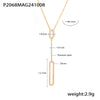 Wholesale Hollow Rectangular Zircon Double Clavicle Necklace For Women Titanium Steel 18K Gold Plated Geometric Style