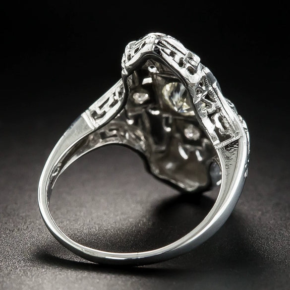 Wholesale Hollow Ring Copper Silver Diamond Jewelry Geometric Style Electroplating Unisex