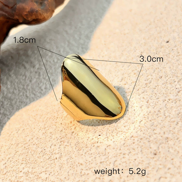 Wholesale Hollow Stainless Steel Ring With Heart Shape Minimalist Style Electroplating Processing For Women