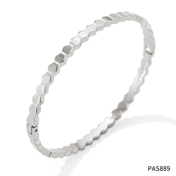 Wholesale Honeycomb Hexagonal Geometric Stainless Steel Bracelet For Men And Women With Electroplating