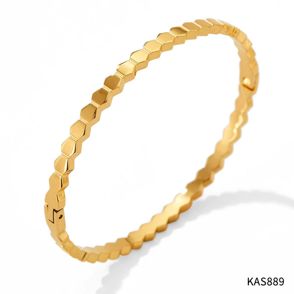 Wholesale Honeycomb Hexagonal Geometric Stainless Steel Bracelet For Men And Women With Electroplating