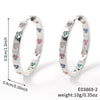 Wholesale Hoop Earrings Copper Inlaid Zircon Geometric Electroplated For Women