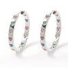 Wholesale Hoop Earrings Copper Inlaid Zircon Geometric Electroplated For Women