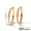 Wholesale Hoop Earrings Copper Inlaid Zircon Geometric Style Electroplated For Women