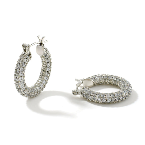 Wholesale Hoop Earrings Environmental Protection Copper Micropaved Zircon Diamond Flash Heavy Industry Electroplated Fashionable Elegant