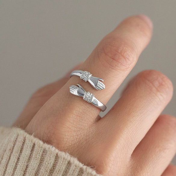 Wholesale Hug Style 925 Sterling Silver Ring With Electroplating For Women And Men