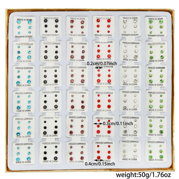 Wholesale Hypoallergenic Women's Rhinestone Geometric Original Design Electroplated Earring Sets