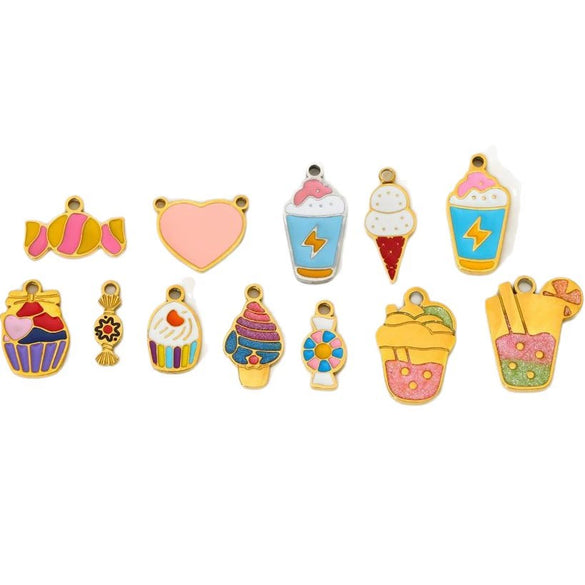 Wholesale Ice Cream Cone Candy Stainless Steel Electroplated Pendant Jewelry Accessories For Women