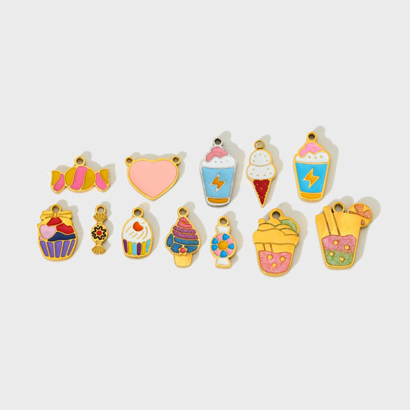 Wholesale Ice Cream Cone Candy Stainless Steel Electroplated Pendant Jewelry Accessories For Women