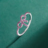 Wholesale IG Style Shiny Bow Knot Copper Hollow Out Inlay Zircon Rings