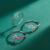 Wholesale IG Style Shiny Bow Knot Copper Hollow Out Inlay Zircon Rings