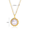 Wholesale Imitation Pearl And Stainless Steel Geometric Style Necklace With Electroplating Treatment For Women