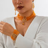 Wholesale Imitation Pearl Beaded Clavicle Necklace With Flower Pattern And Rhinestone Pendant In Retro Style For Women