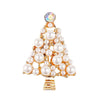 Wholesale Imitation Pearl Christmas Tree Brooch Electroplated Female Fashion Jewelry