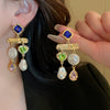 Wholesale Imitation Pearl Drop Shape Earrings French Retro Style Set With Pearls For Women