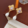 Wholesale Imitation Pearl Drop Shape Earrings French Retro Style Set With Pearls For Women