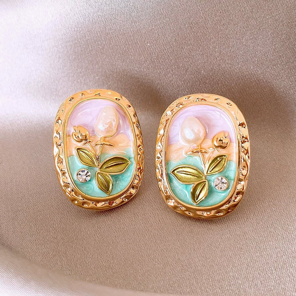 Wholesale Imitation Pearl Drop Shape Earrings French Retro Style Set With Pearls For Women