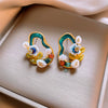 Wholesale Imitation Pearl Drop Shape Earrings French Retro Style Set With Pearls For Women