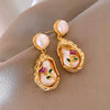 Wholesale Imitation Pearl Drop Shape Earrings French Retro Style Set With Pearls For Women