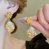 Wholesale Imitation Pearl Drop Shape Earrings French Retro Style Set With Pearls For Women