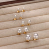 Wholesale Imitation Pearl Earrings With Geometric Pattern And Electroplating Light Luxury Style
