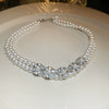 Wholesale Imitation Pearl Flower Handmade Double Layer Clavicle Necklace Fashion Elegant Light Luxury For Women