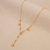 Wholesale Imitation Pearl Flower Stainless Steel Y Shaped Butterfly Necklace With Electroplating For Women