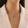 Wholesale Imitation Pearl Flower Stainless Steel Y Shaped Butterfly Necklace With Electroplating For Women