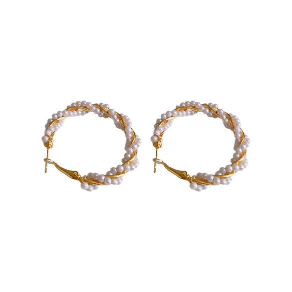 Wholesale Imitation Pearl Geometric High Sense Set With Pearls Earrings For Women
