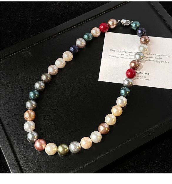 Wholesale Imitation Pearl Geometric Necklace With Pearl Inlaid Design For Women