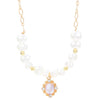 Wholesale Imitation Pearl Geometric Pendant Necklace With Electroplating Retro Elegant Style For Women