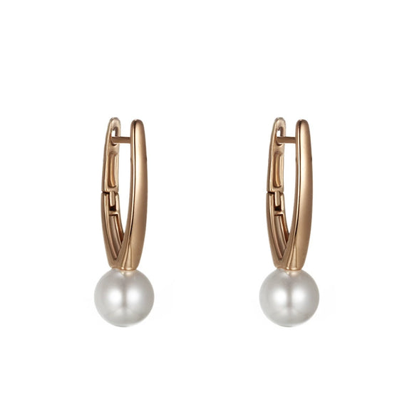 Wholesale Imitation Pearl Geometric Vintage Style Electroplated Earrings For Women