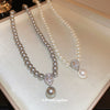 Wholesale Imitation Pearl Geometric Water Drop Pendant Handmade Necklace For Women Elegant Light Luxury Jewelry