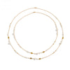 Wholesale Imitation Pearl Long Necklace Retro Style Geometric Star Cross Chain Electroplated