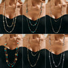 Wholesale Imitation Pearl Long Necklace Retro Style Geometric Star Cross Chain Electroplated