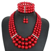 Wholesale Imitation Pearl Multilayered Necklace Set With Snake Bone Chain Geometric Style For Women