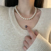 Wholesale Imitation Pearl Necklace Geometric Style Real Gold Plated Women's