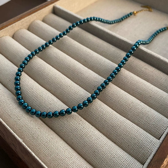 Wholesale Imitation Pearl Necklace Geometric Style Real Gold Plated Women's