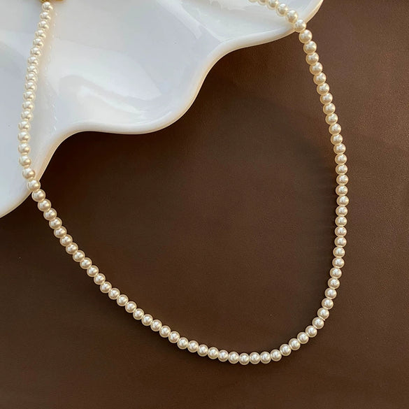 Wholesale Imitation Pearl Necklace Geometric Style Real Gold Plated Women's
