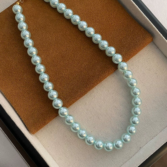 Wholesale Imitation Pearl Necklace Geometric Style Real Gold Plated Women's