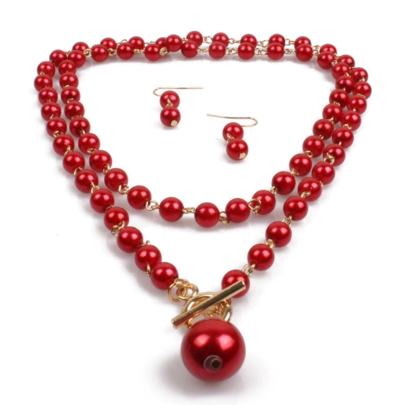 Wholesale Imitation Pearl Necklace Retro Geometric Style Pearlescent Treatment Snake Bone Chain