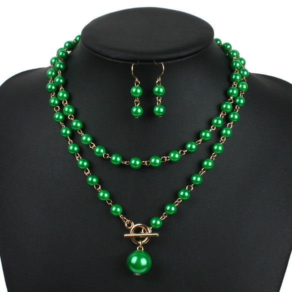 Wholesale Imitation Pearl Necklace Retro Geometric Style Pearlescent Treatment Snake Bone Chain