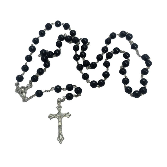 Wholesale Imitation Pearl O Shaped Chain Cross Pendant Necklace Alloy Pendant Polishing Geometric Light Luxury Style